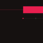 Fundo gráfico escuro com um bloco vermelho e uma trilha de três passos, sem texto
